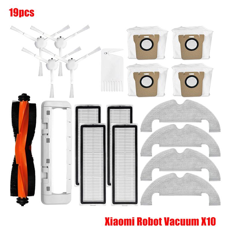 Main Side Brush Hepa Filter Mop Cloth Dust Bag For Xiaomi Robot Vacuum X10 Robot Vacuum Cleaner Parts Replacement Accessories