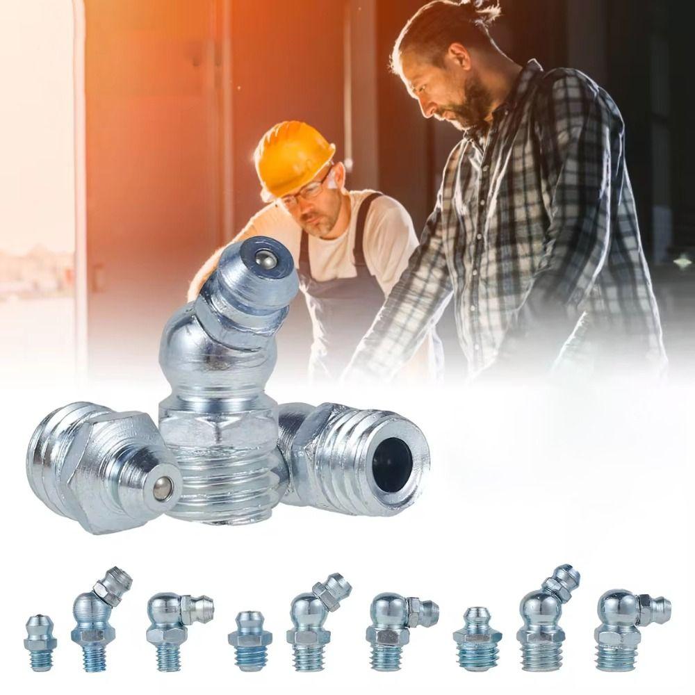 60pcs High Quality Butter Mouth Grease Fitting M6 M8 M10 Metal Grease Nipple Set  Repair