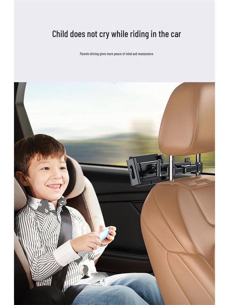 Car Seat Rotatable Phone & Tablet Holder - Foldable Rear Seat Bracket for Easy Viewing
