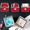 Rotating Rose Gift Box Acrylic Ring Necklace Flower Jewelry Box For Girlfriend Mother 2026 Hot Sale Christmas Romantic Gifts