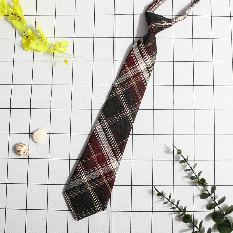 Jk Small Tie Female College Style Lazy Japanese Plaid Uniform Shirt Tie Student Ins Men'S And Women'S Short Styles Free Of Charge
