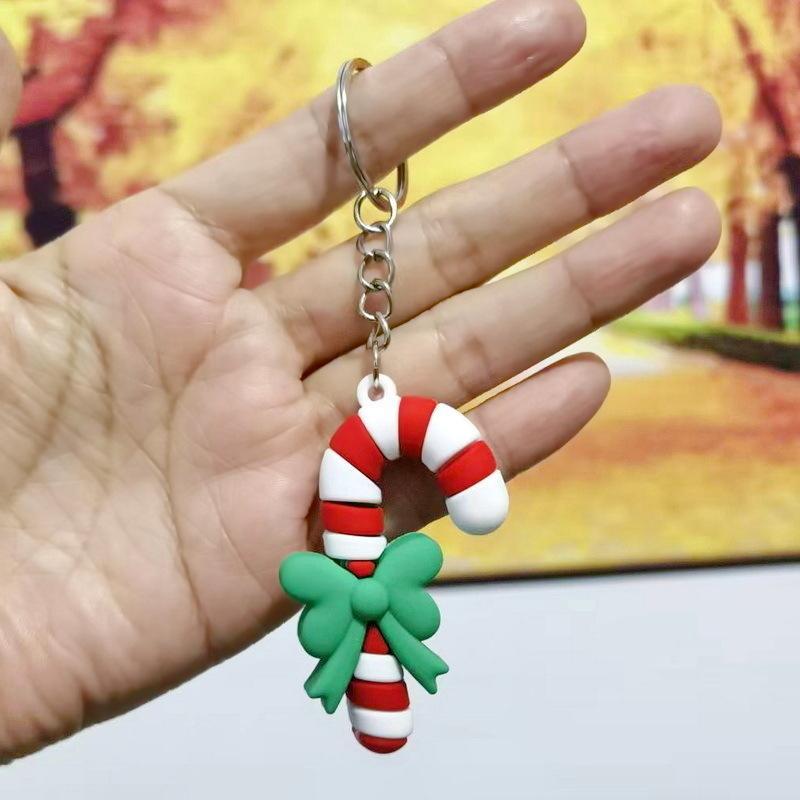 Cartoon Weihnachts Silikon Schlüsselanhänger Nikolaus Rentier Schneemann Formen Langlebige Taschendekoration für Weihnachtsgeschenke Tägliche Nutzung