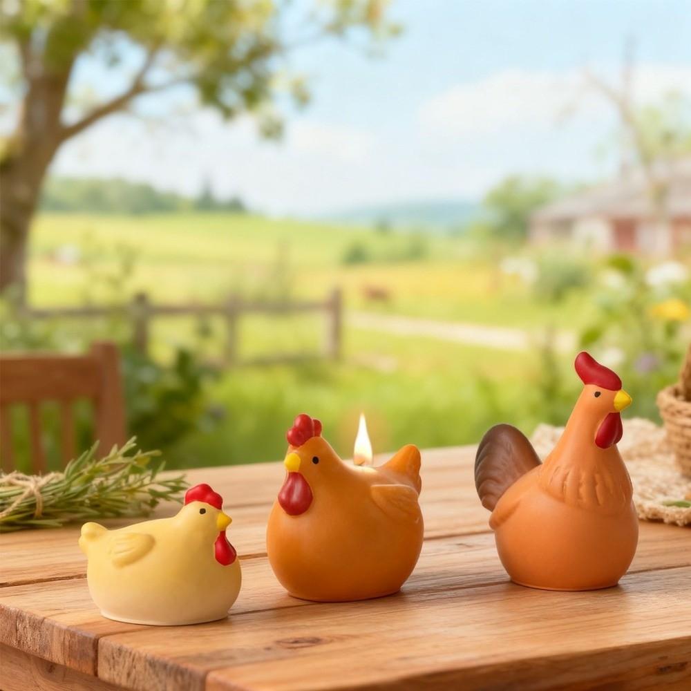 Cute 3D Chicken Candle Mold Non-Stick DIY Crafts Plaster Cement Mould Reusable Flexible Silicone Chick Mold Easter Decor
