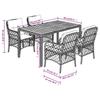 Vidaxl 5-Cz. Garden Furniture Set With Cushions, Grey, PE Rattan