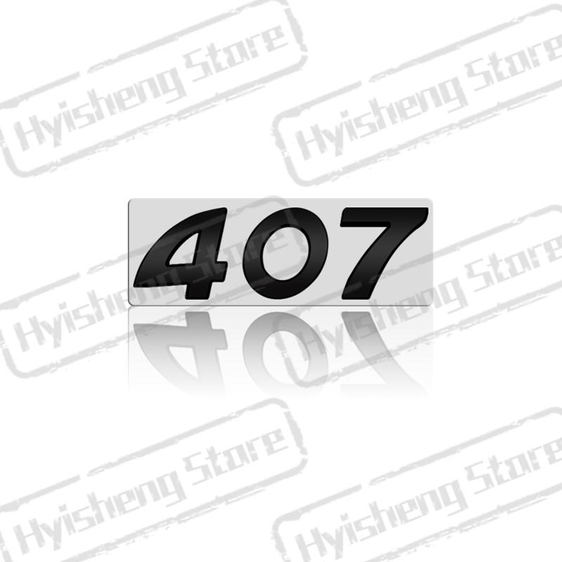 1Pc 3D Metal Sticker For 406 407 Emblem Letters Badge Decoration Rear Trunk Stickers Car Styling Accessories