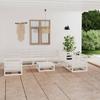vidaXL 8 Pcs. Garden Lounge Set White Solid Wood Pine
