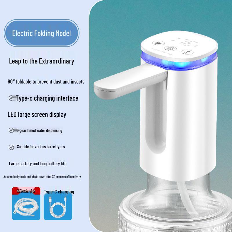 Electric Folding Water Dispenser: Automatic Rechargeable Hand Pump for Bottled Water