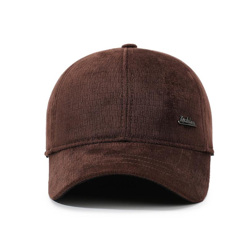 Winter Woolen Hat Men's Warm Baseball Hat Ear Protectors Old Man Thick Cap