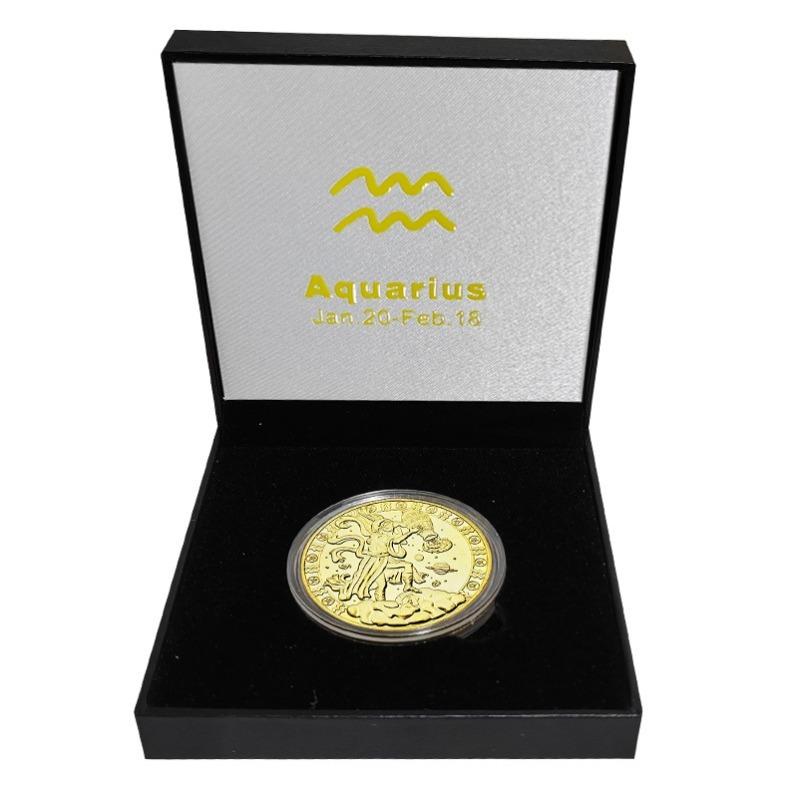 Doce Medallas Conmemorativas de Constelaciones Monedas de Oro del Hada de los Dientes 12 Artesanías del Zodiaco Monedas Europeas y Americanas Monedas de Constelaciones del Guardián de la Suerte