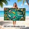 Koi Fish Theme Beach Towel Personalized Custom Name & Text Soft Quick Dry Beach Towel for Swimming Travel