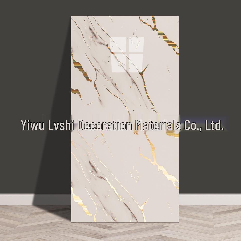 Waterproof Marble Imitation Tile Wall Sticker for Kitchen Renovation - Oil & Moisture Resistant, Self-Adhesive Decor.