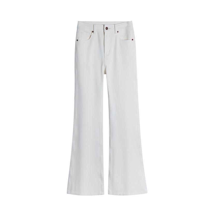 

White Micro-Flare Pants - Elegant, Non-Clingy, Versatile, 2026 Spring Arrival L