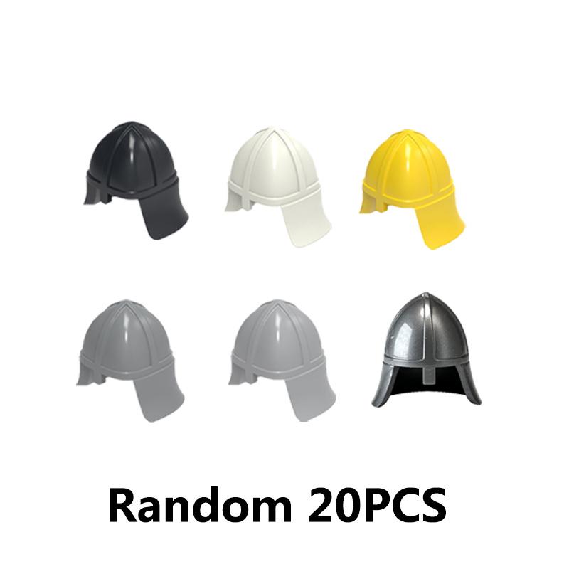 Medieval Knight MOC Building Block Helmet Mask Soldier Weapon Short Trident Shoulder Armour Vest Gun Hoe Axe Sword Toy Gift K049