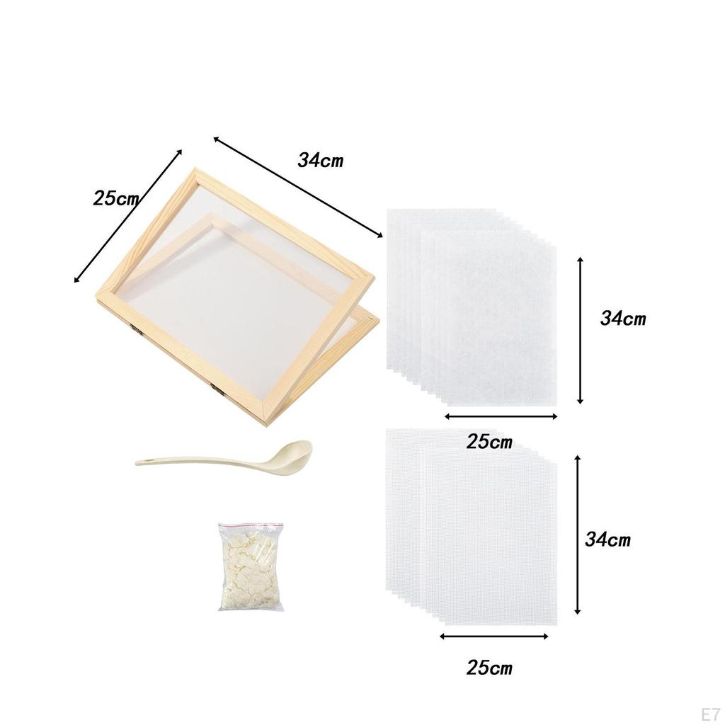 Sada rámečku na výrobu papíru Screenmaking screen se síťovinou DIY Crafts Set