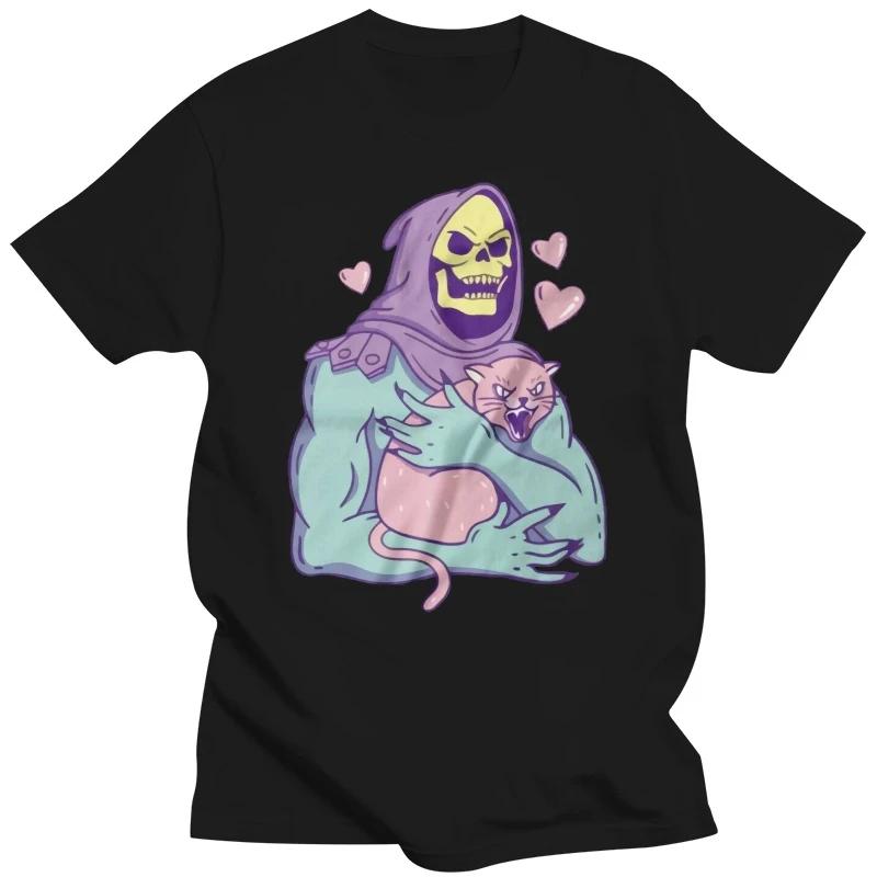 T-SHIRT Women Graphic T Shirts Skeletor Cat Tshirt Funny 80's Cartoon Fashion Casual Short Sleeve Top Women Clothing Harajuku