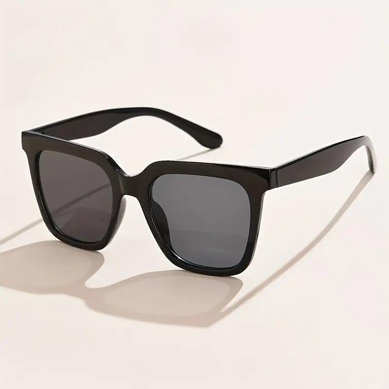 1Pc Oversized Square Frame Fashionable Women'S Glasses Pc Material Suitable For Hiking Beach Travel And Outdoor Photography