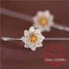 Cercei cu agățătoare din Argint Sterling 925 Floare de Lotus Drop Pentru Femei Piercing Lux Elegant Bijuterii Fine Cel Mai Vândut