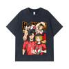 275 GSM Washed T-shirts 100% Cotton Haikyu V6 Print Unisex Heavy Cotton T Shirt