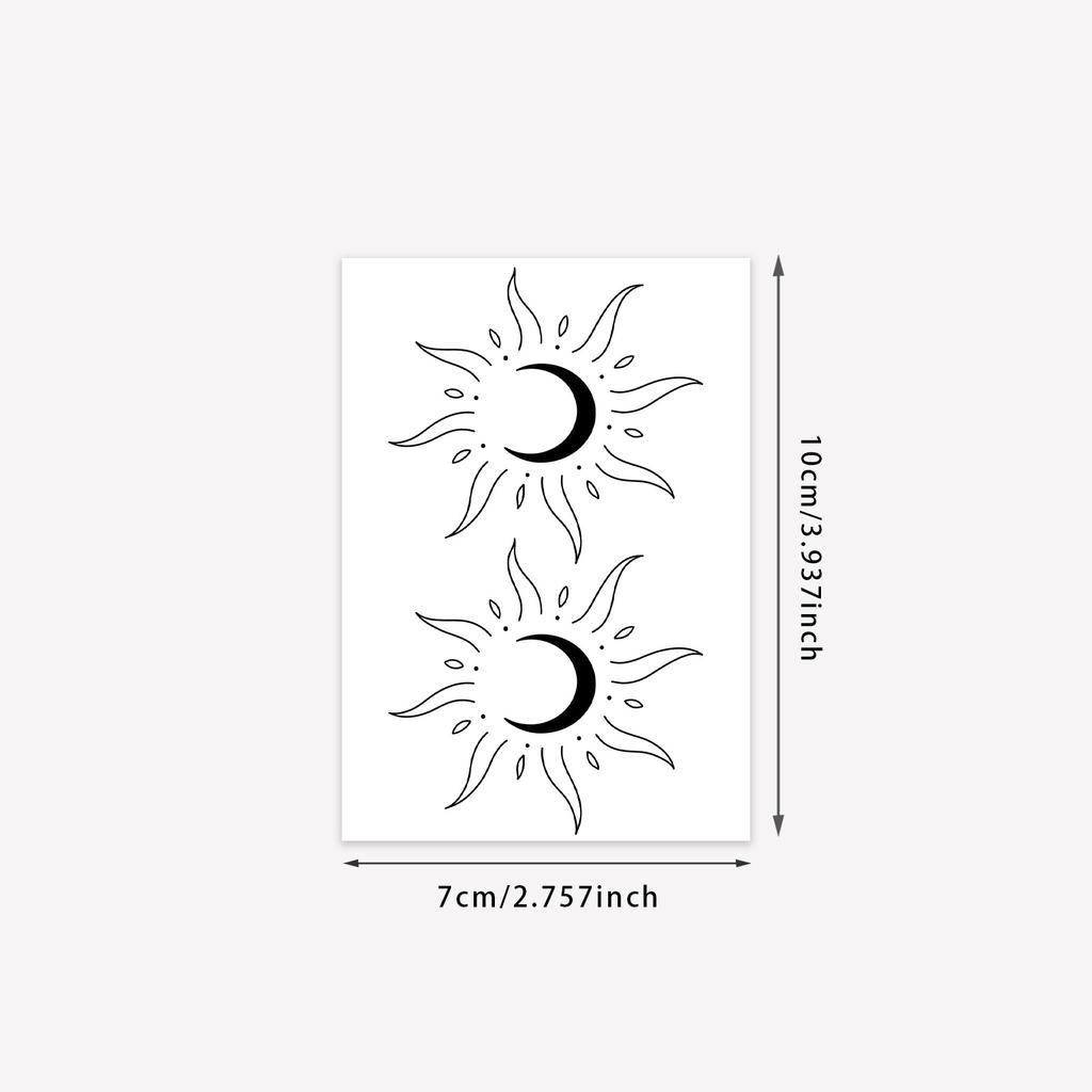Sun And Moon Tattoo Sticker Premium Sense Niche Simple Small Fresh Clavicle Tattoo Sticker