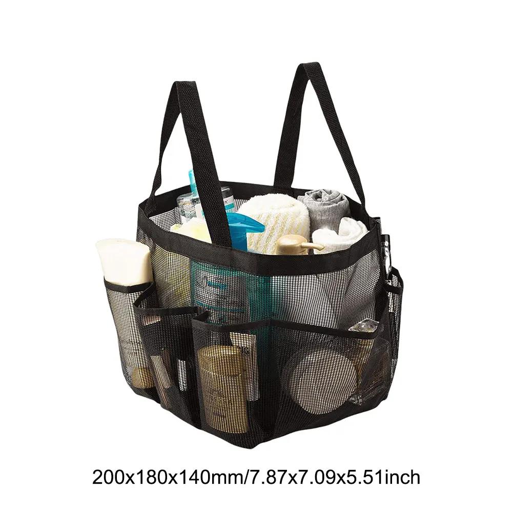 Men's Portable Mesh Shower Caddy Quick Dry Storage Bags Multi-pockets Bath Toiletry Organizer Bags Large Capacity Tote Handbags