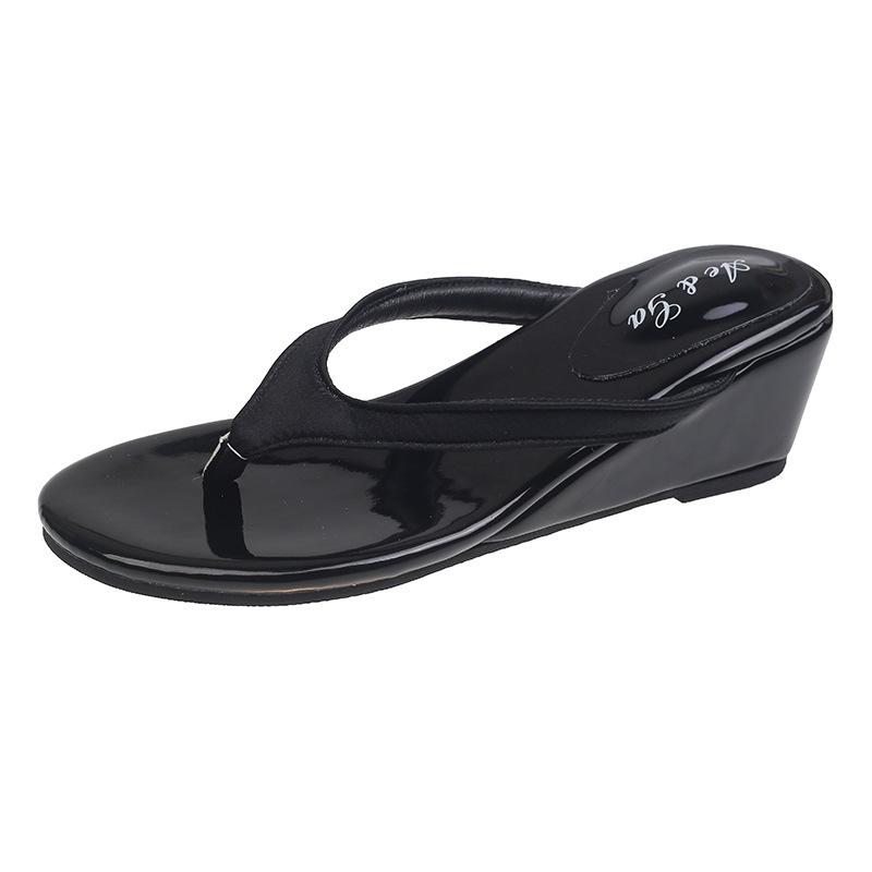 2026 Summer Clip Toe Women Wedges Heel Slippers Shoes Ladies Comfort Beach Vacation Slides Shoes Flip Flop