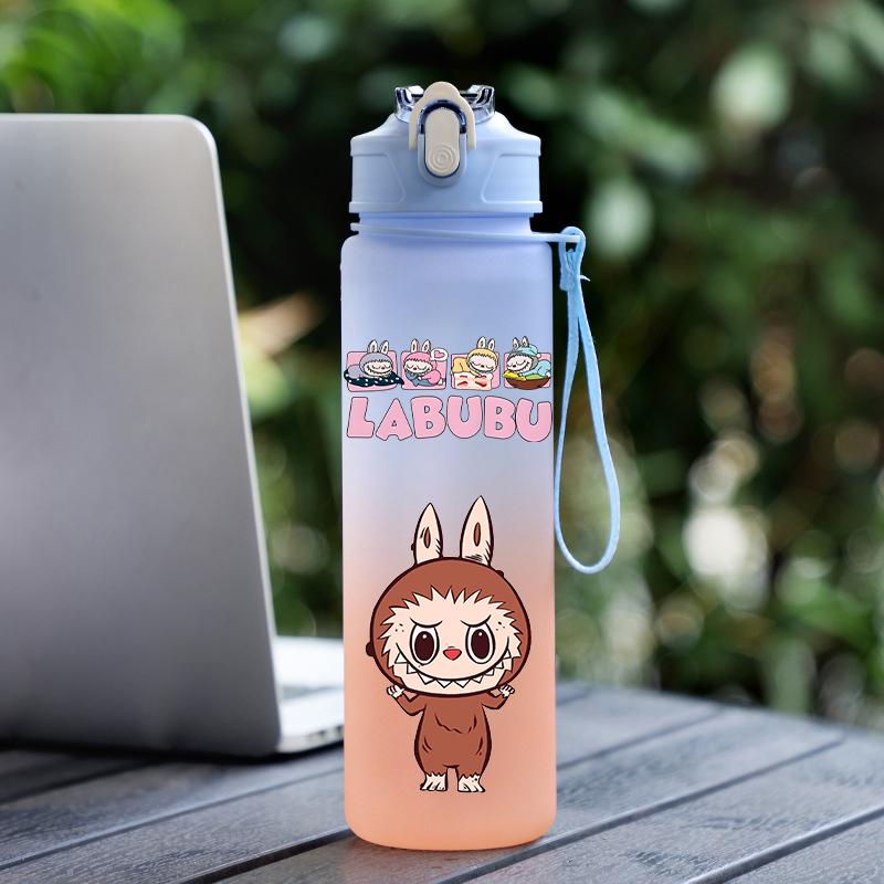 4Pcs/set Cute Anime Pirnted Backpack 750Ml Water Bottle Lunch Bag Pencil Bag Outdoor Student Girl Large Capacity Schoolbag Water Cup