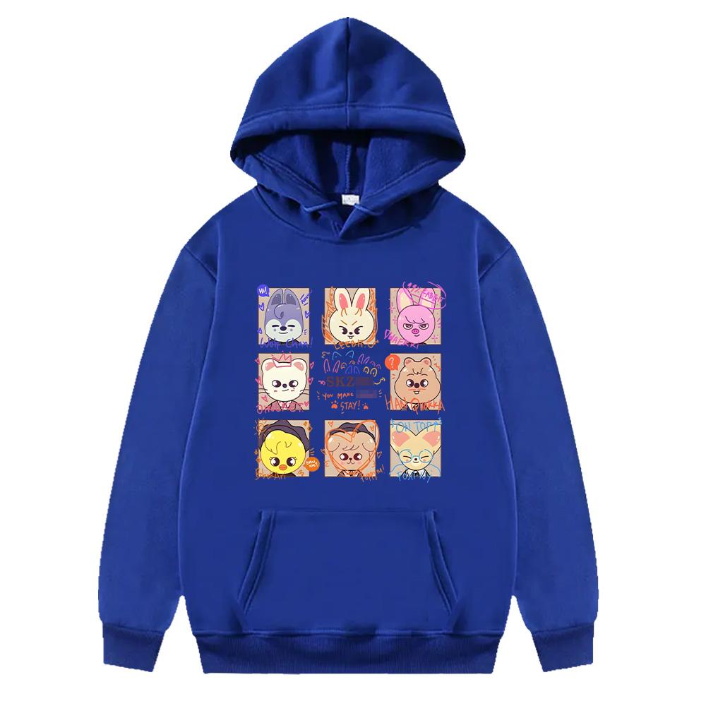 KPOP SKZ Hoodies NEW Album 5-Star Pullovers Women Men Autumn Winter Long Sleeve Sweatshirt Kawaii Cartoon Print Casual Y2K Hoody