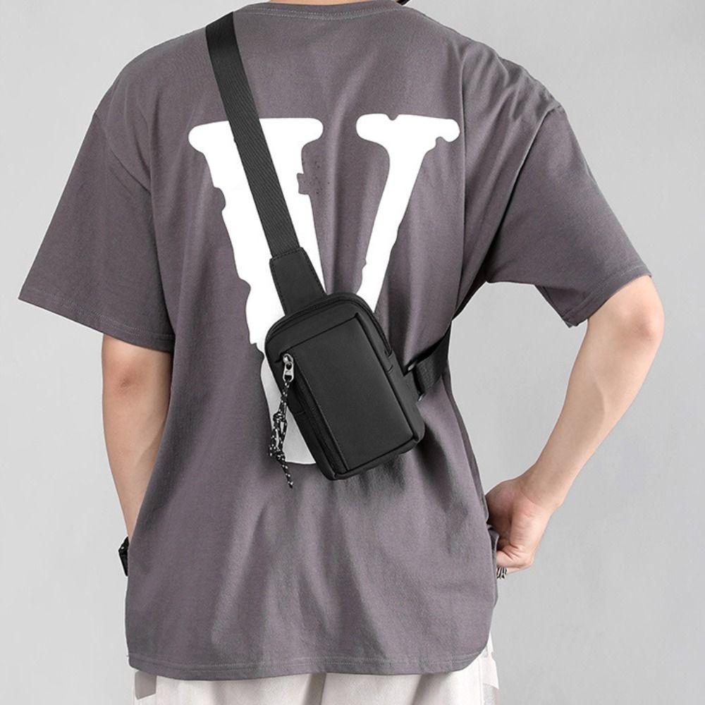 Side Sling Men Chest Bag Solid Color Man Phone Bag Casual Male Shoulder Bag  Travel
