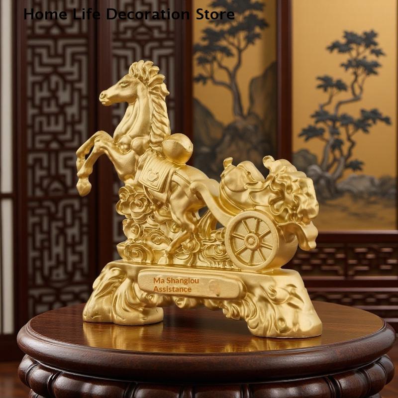 Copper Statue 2026 Year Of The Horse Feng Shui Zodiac Animal Sculpture Fortune Wealth Ornament For Desktop Bookshelf Decorative