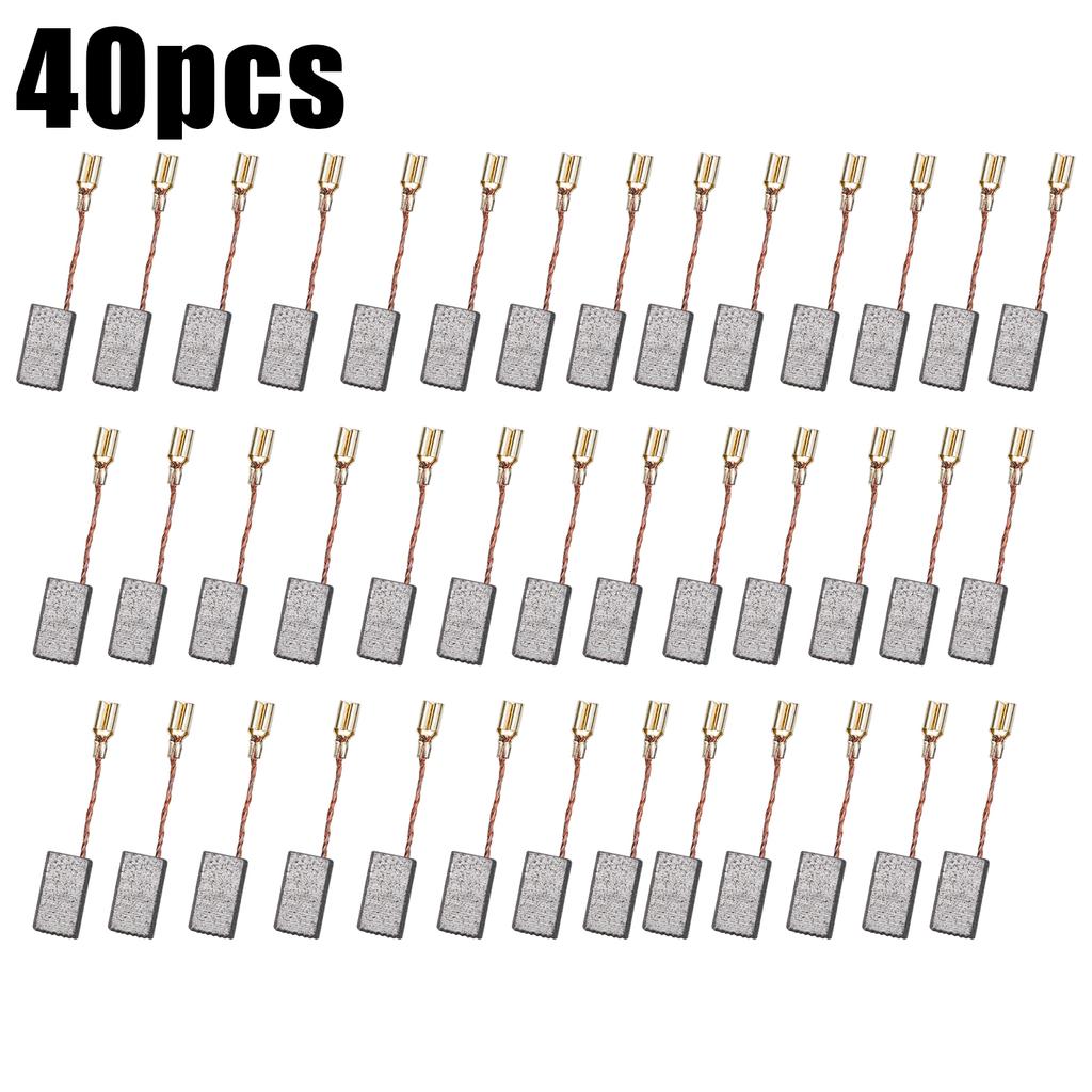 40 Stück/Set Motorkohlebürsten Set Graphit Kupfer Kohlebürsten Für Elektroschlagbohrer Bohrmaschine Winkelschleifer 6x8x14mm