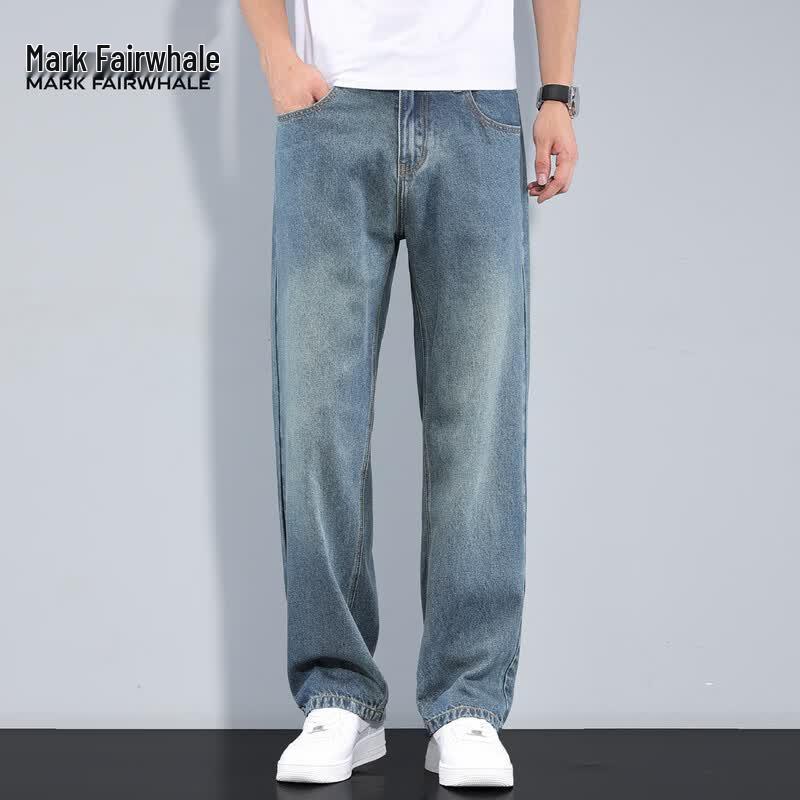 Mark Fairwhale Men s Ice Silk Blend Loose Straight-Leg Jeans 38