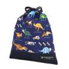 COLORFUL CANDY STYLE Drawstring Lunch Bag, Medium, No Gusset (with Name Tag), Water-Repellent, No-Iron Design, "Discover Explore Dinosaur Continent"
