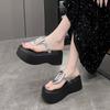 Fashion 7.5cm Summer Women Flip-Flops Chunky Beach Shoes 2024 Ladies Wedge Heels Open Toe Slippers Woman Platform Slides Outside Sandals