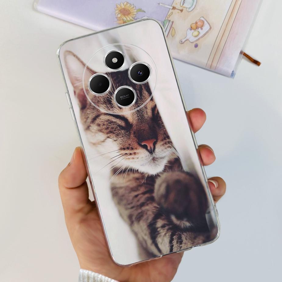 

For Xiaomi Redmi 14C Case Cute Cat Butterfly Painted Cover Clear Silicone Soft TPU Phone Case For Xiaomi Redmi 14C Redmi14C Bags Xiaomi Redmi 14C