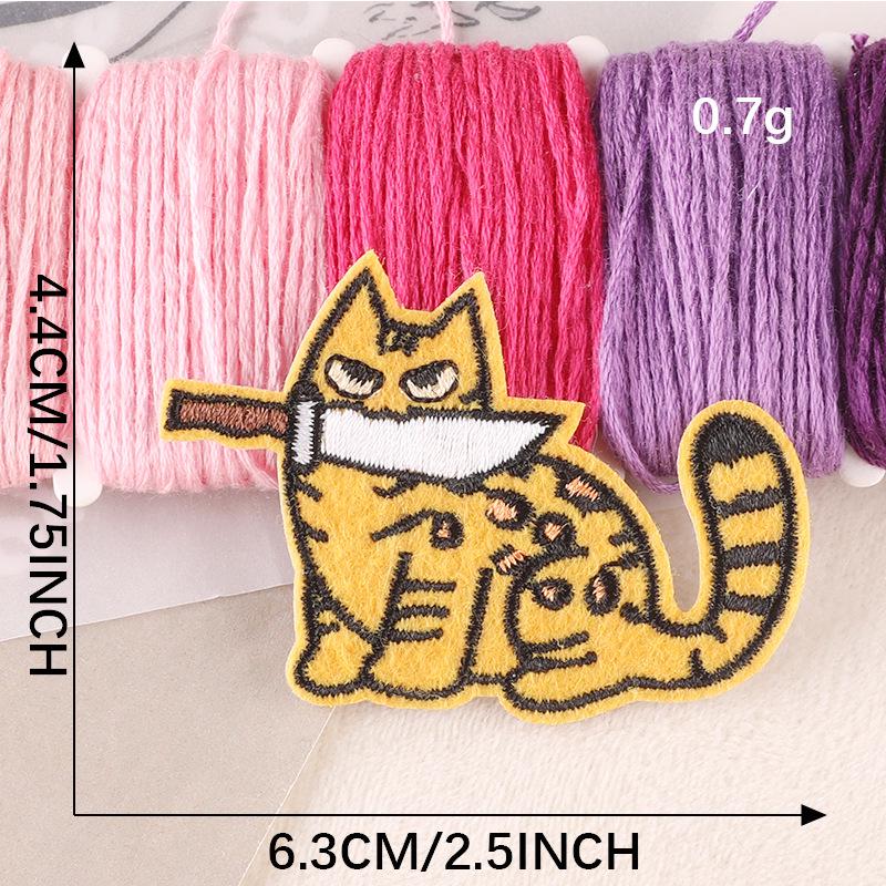 Aufnäher zum Aufbügeln mit Cartoon-Katze-Stickerei: Abzeichen für Kleidungszubehör