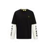 Levis Lego Collaboration Series Faux Two-Piece Letter Print Long Sleeve T-Shirt Unisex Tops Black A5439-0001