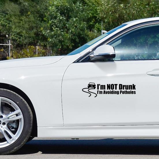 Legrační ne opilý Vyhýbám se výmolům Nálepka na auto Nálepka na karoserii okna na nárazník