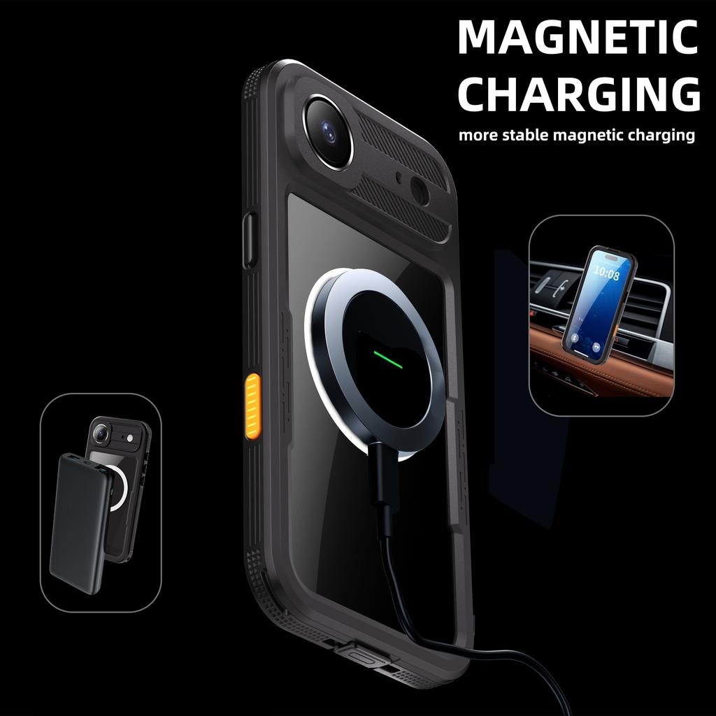 REDPEPPER For iPhone Air IP68 Waterproof Case Clear Back Phone Cover Compatible with MagSafe