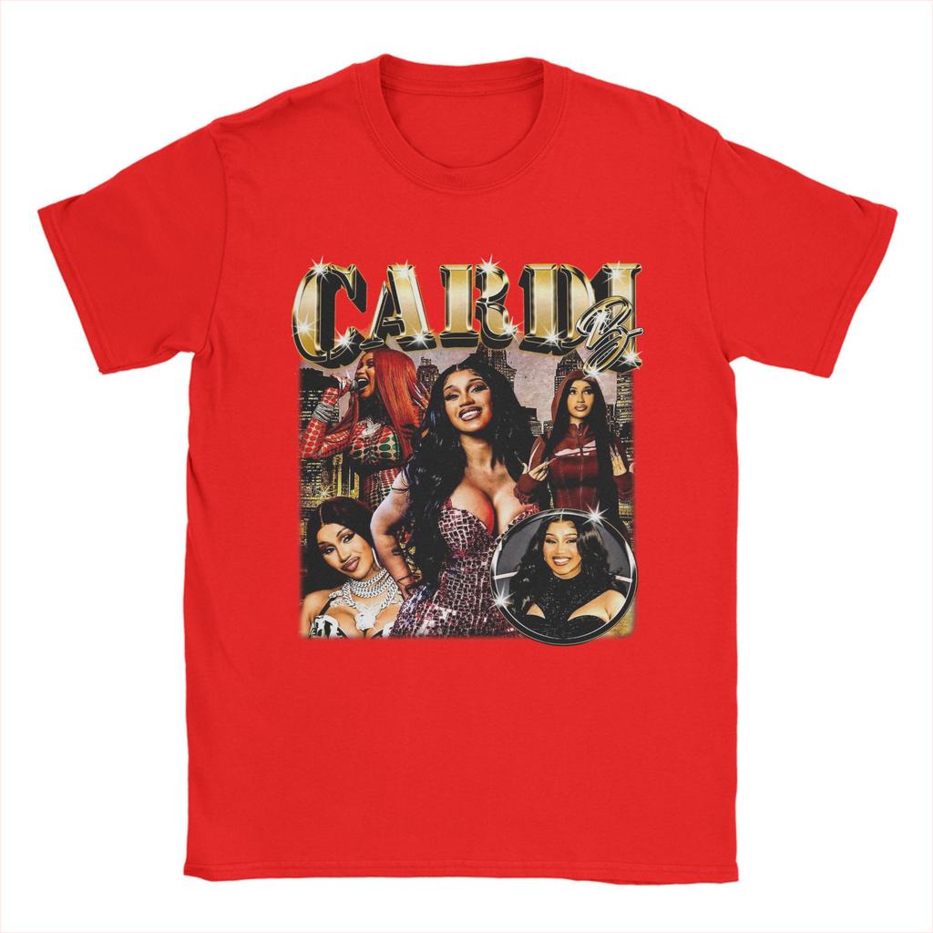 Rapper Cardi B T-Shirts Men  Funny Pure Cotton Tees Crewneck Short Sleeve T Shirt Printing Tops
