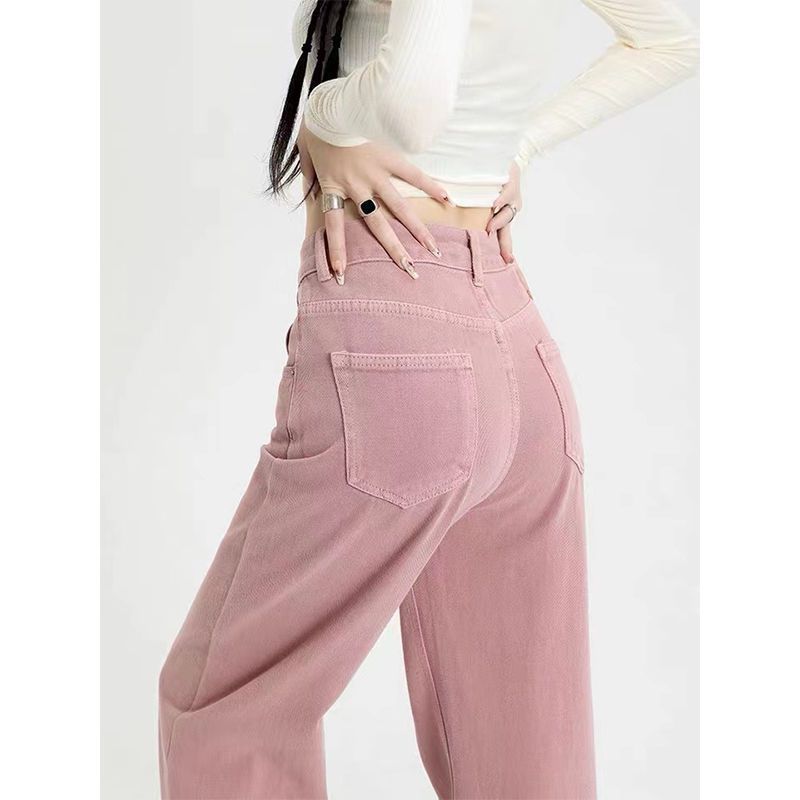 Retro Old Wide-leg Jeans for Women In Autumn and Winter New High-waist Straight and Loose Slimming and Draped Floor Pants