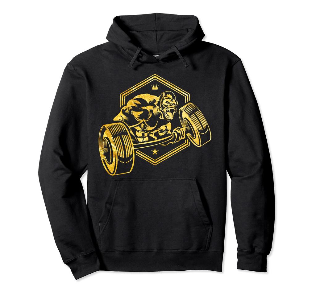 Gorilla Workout Fitness Bodybuilding Gym Beast Gold Gift Hoodie
