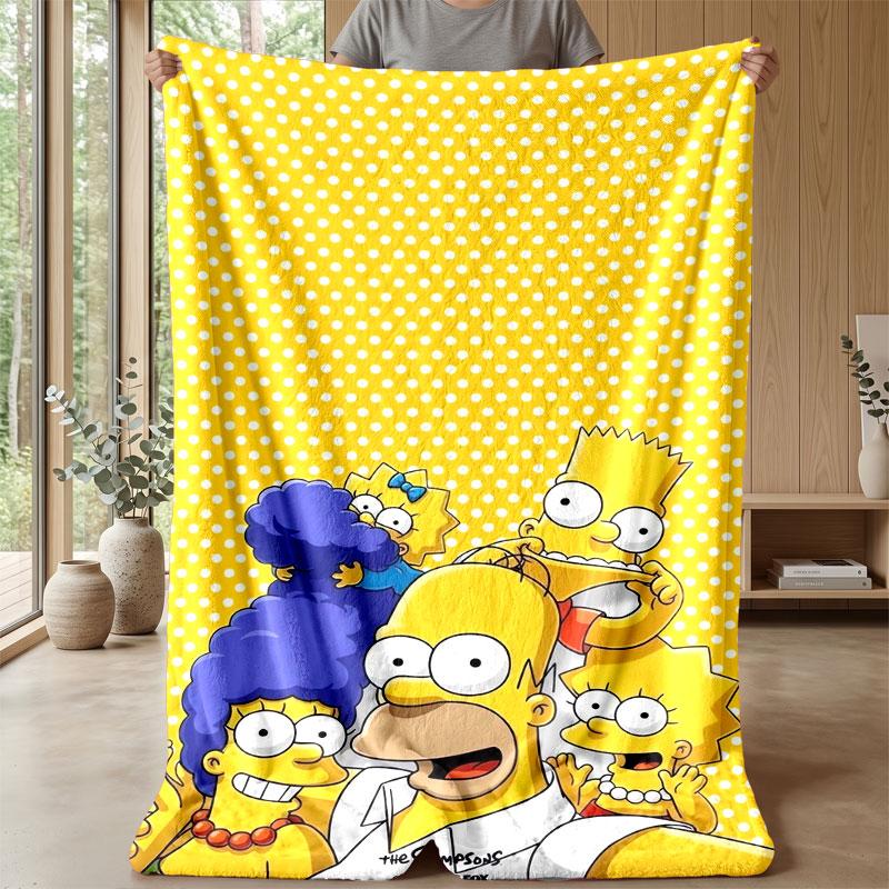 Soft Flannel Blanket Lightweight Cozy Bedroom Living Room CoverThe Simpsons