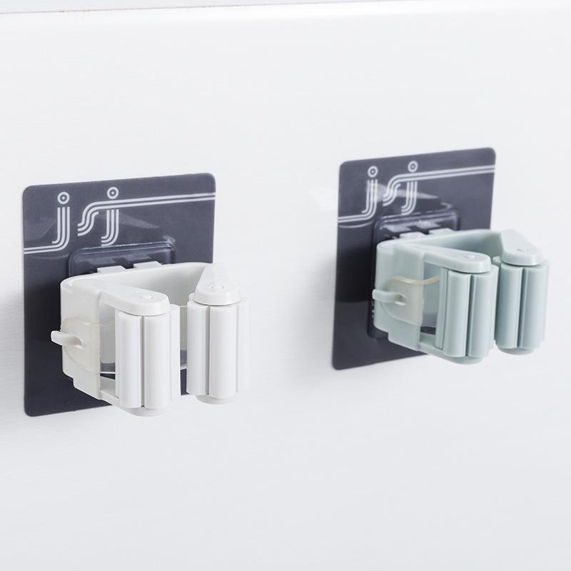 Traceless Suction Cup Mop Hanger, Bathroom Non-Punching Mop Rack, Mop Clip, Bathroom Clip Hanger