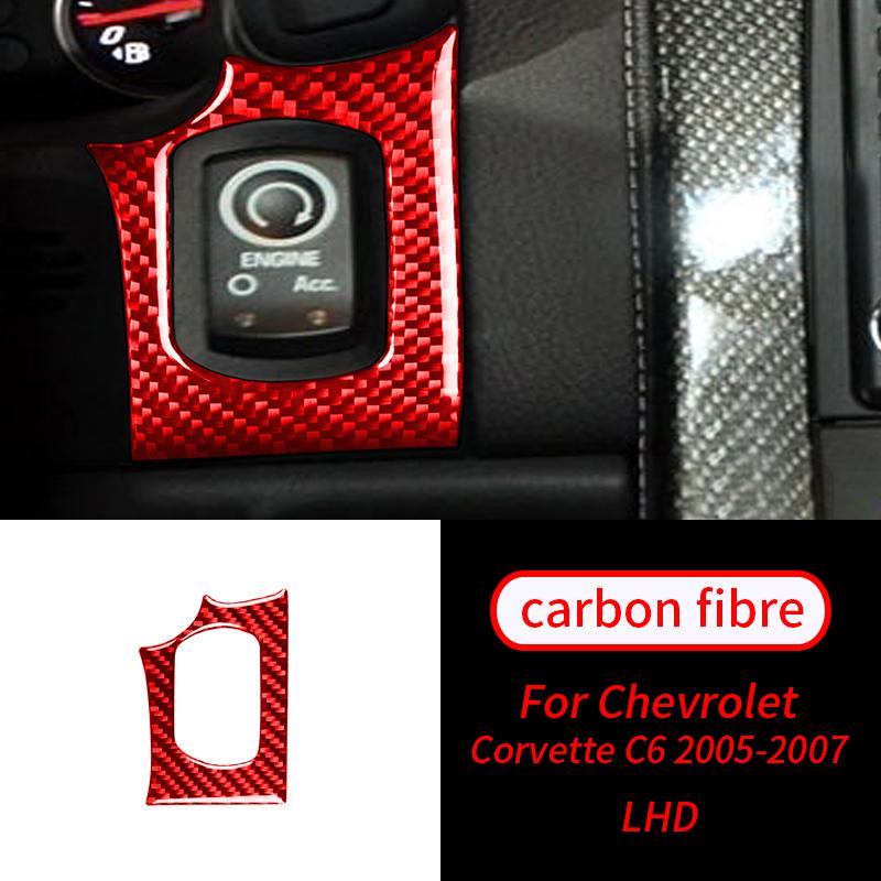 

Кнопка запуска двигателя из настоящего углеродного волокна, наклейка на внутреннюю отделку автомобиля, аксессуары для салона автомобиля для Chevrolet Corvette C6 2005-2007 B