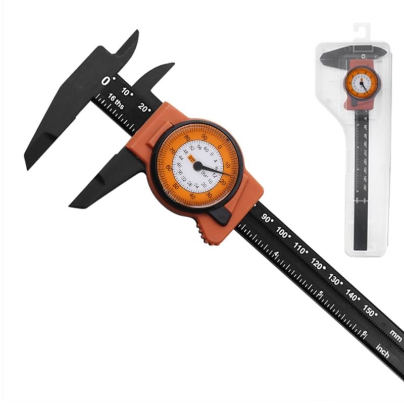 6-inch Plastic Dial Vernier Caliper Ruler Vernier Caliper Gauge Professional Measuring Ruler Tool High Accuracy Measurer