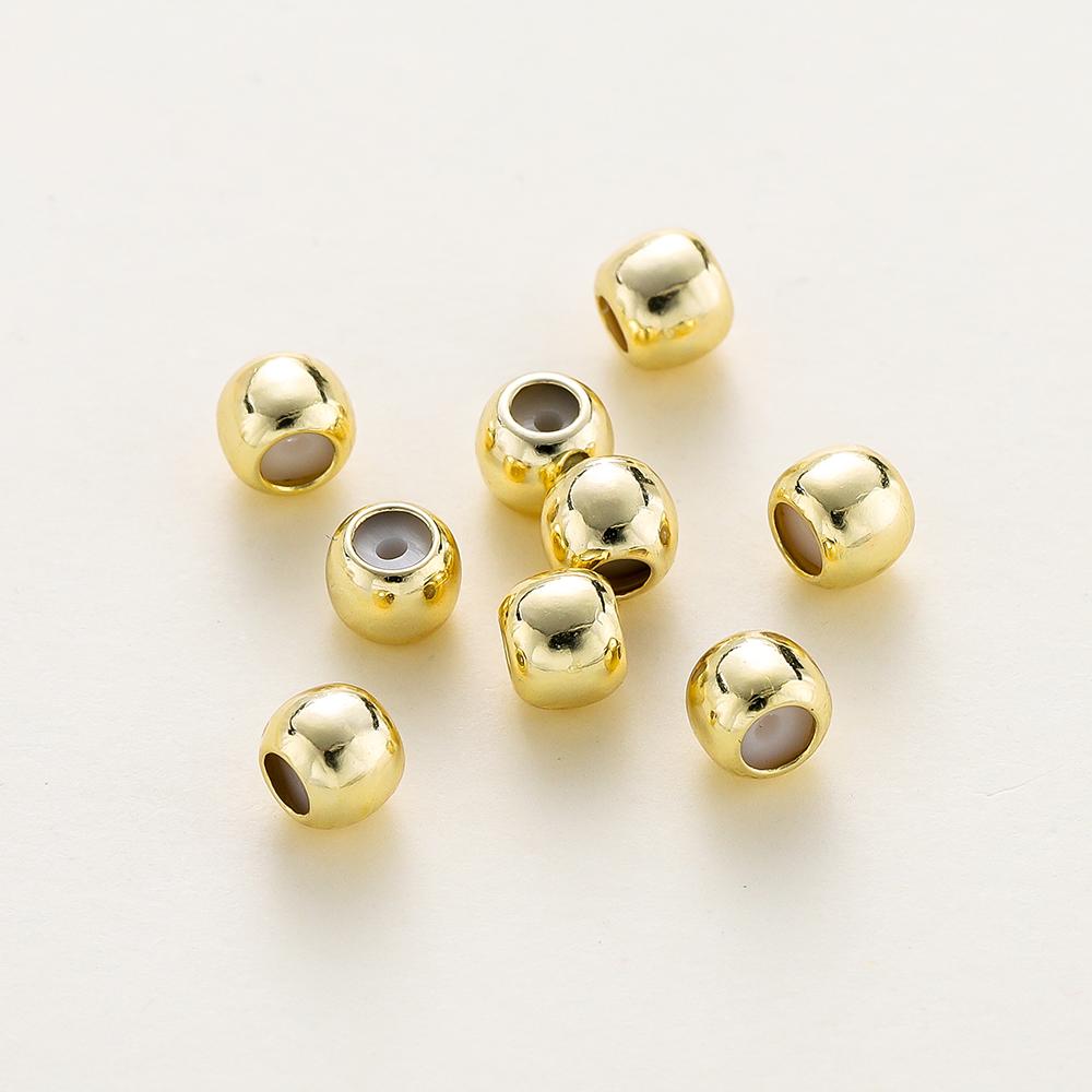 

10pcs/lot 14K 18K Real Gold Plated Adjustable Bead With Resine Stopper Spacer Beads Charm Possitioning Beads For Jewelry Finding 3mm x 10pcs