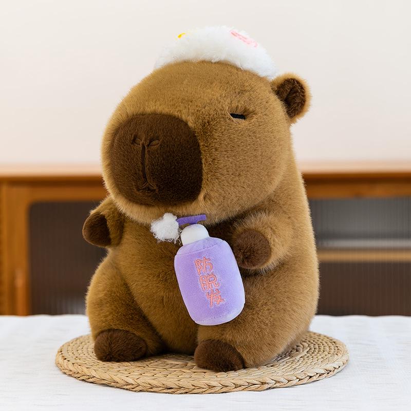 

Creative hairdresser capybara plush toy perm shampoo hair dryer kapi doll children s doll 25cm【0.18kg】 шампунь