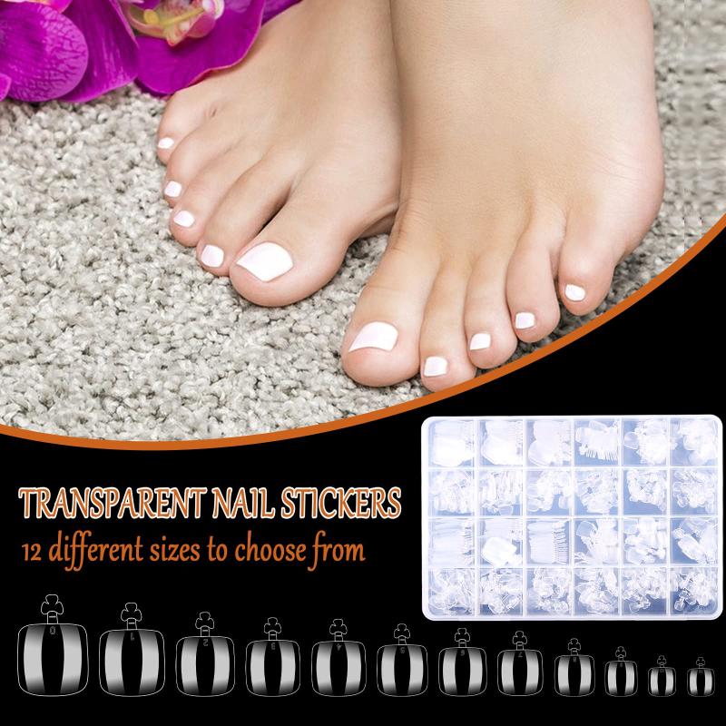 

480 шт., прозрачные акриловые накладные ногти на ногах, натуральные искусственные кончики для педикюра, маникюра, поставка инструментов для дизайна ногтей, салоны