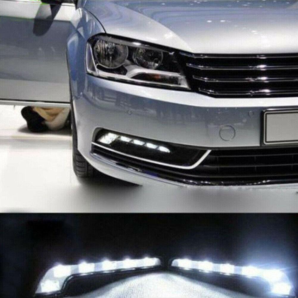 Universal LED Car Daytime Running Light 6LED 12V L-shaped DRL White Light 660LM Waterproof Driving Fog Lights Car LED Lamp