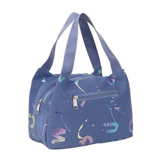 Letter Print Lunch Bag Waterproof Lunch Tote Reusable Lunch Carrier Box Bag for Women Men Commuting Camping Picnic